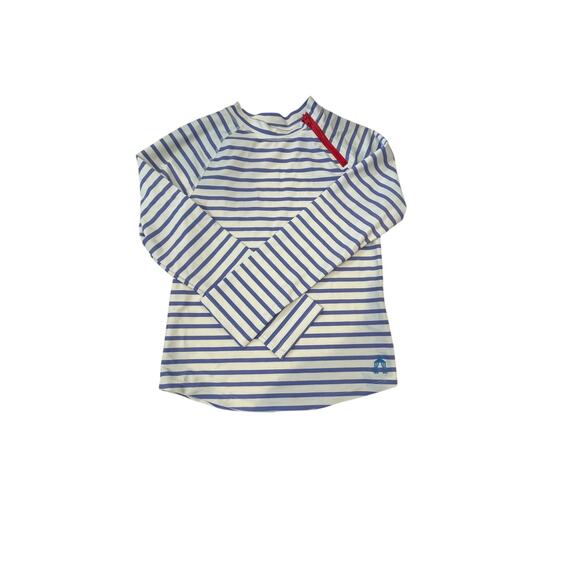 Cabana Life Girls Blue & White Striped Rash Guard – Size 12 - Picture 1 of 5